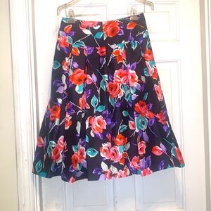 Seasonless 100% Silk Floral Skirt
